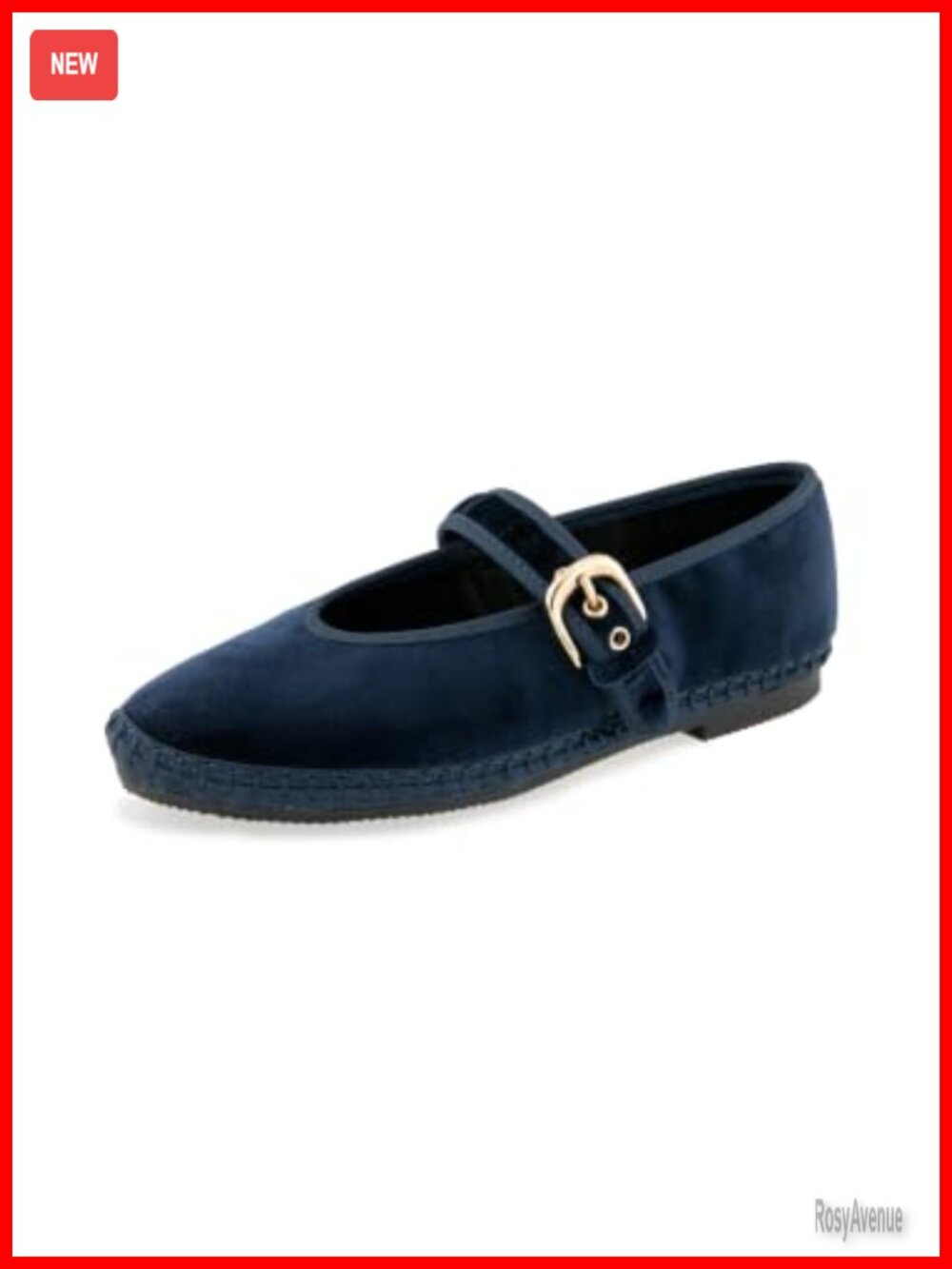 Mary Jane Flat Velvet Finish Adjustable Buckle Round Toe Low Top